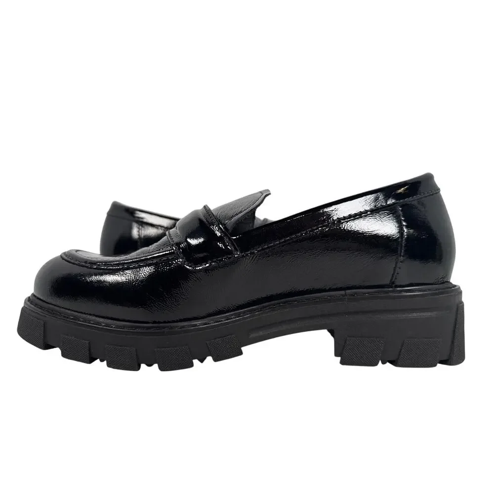 La Canadienne Douglas Platform Loafer Womens 10 M‎ Black Patent Leather